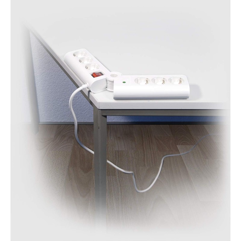 MaxTrack NV75-1.5L Foldable 6-Way Protective Contact Socket Strip, Multiple Socket