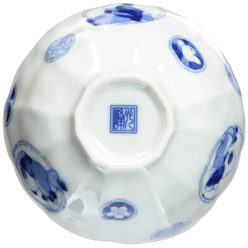 Mino Ware 136147 Rikyu Bowl, Karako Round Crest