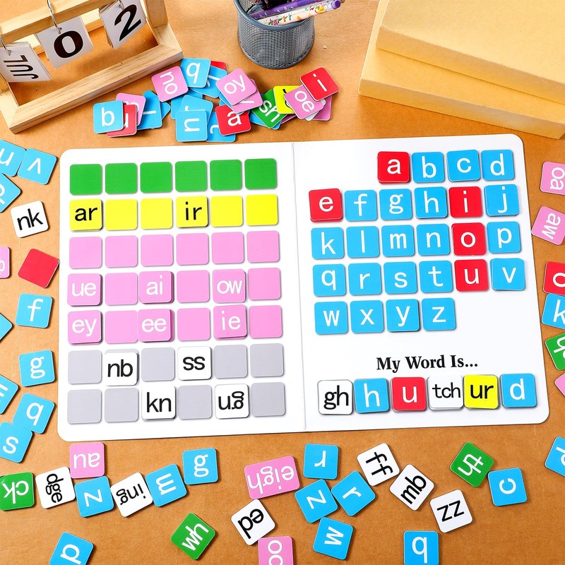 Phonics Magnetic Letter Tiles Set Spelling Reading Games Board Manipulative
