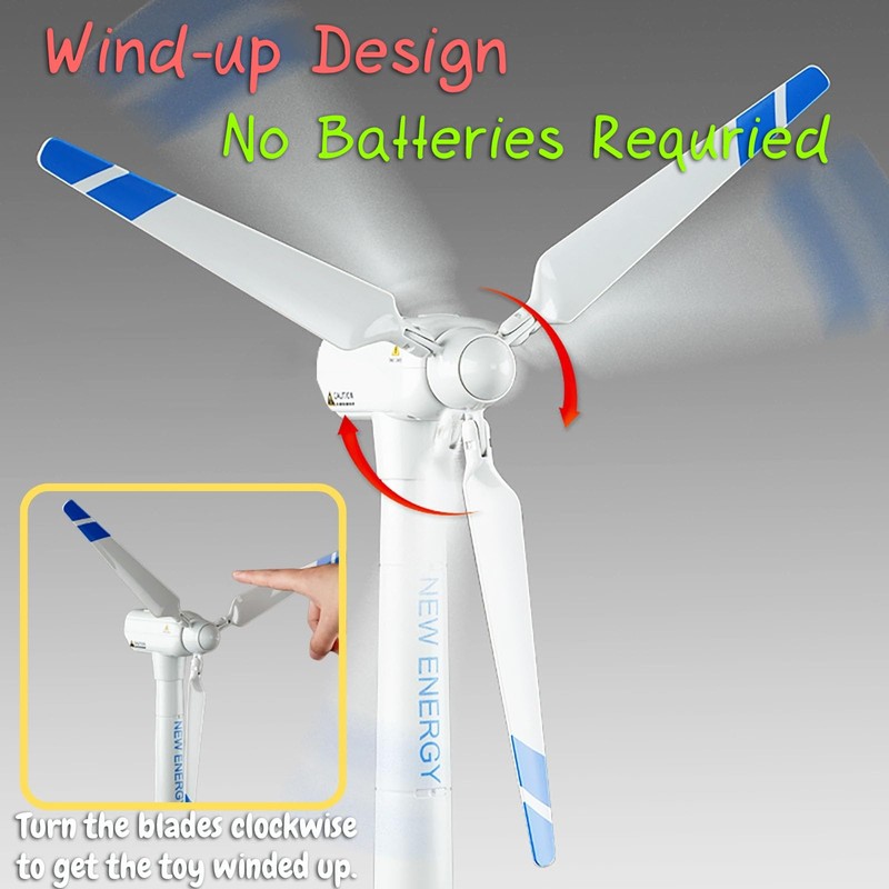 Rinnland Windmill Model - Large-Sized Wind-Up Wind Turbine Science Teaching