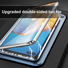 Colala Case for Honor 90 Lite Magnetic Cover Magnetic Adsorption Technology Metal Frame Case Aluminum [Front and Back 9H Tempered Glass] 360° Full Protection Ultra Slim Case - Silver