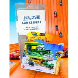 Hot Wheels Road Bandit (Metallic Green &Chrome) 2/5 HW Fast Transit - 2024-30/250 (Short Card) - COMES IN A GENUINE KLAS CAR KEEPER PROTECTOR CASE - HTD27