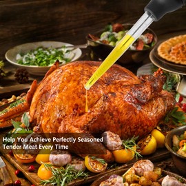 Turkey Baster,Baster for Cooking,Turkey Oil Dropper with Cleaning Brush,Large Turkey Injector Long Turkey Baster for Oiling and Marinating Turkey Beef Fish Meat,Kitchen Gadget for Roasting BBQ