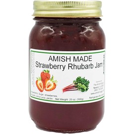 Amish Strawberry/Rhubarb Jam - 20 Oz Jar - Qty 2 Jars