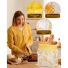 Beeswax Bread Bag 17×13 Inch Strap Reusable Washable Sourdough Storage