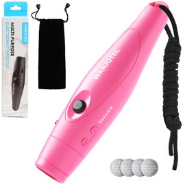 WANJOTEC Electronic Whistle for Teacher Coache - Pink Loudest 3 Tone High Volume Handheld Electric Whistles for Referee, Outdoor Sports Hiking Boating Safety Whistles with Lanyard