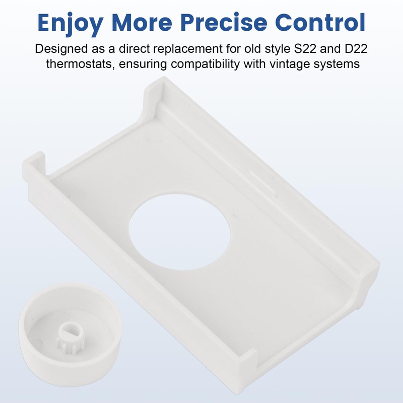 QCG White Double Pole Line Volt Thermostat Cover with Knob,