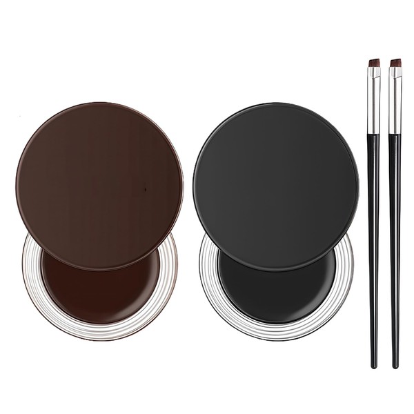 2 Colors Gel Eyeliner Waterproof - Long Lasting Eyebrow &