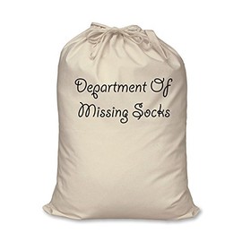 60 Second Makeover Limited Department Of Missing Socks Bag 100% Natural Cotton Home Storage Organisation Washing Basket