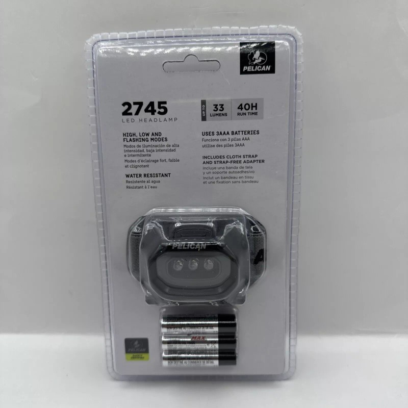 Pelican 2745 Headlamp Head Light Flashlight Black Brand New