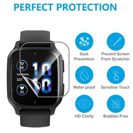 KUSINHOKA 3 Pack Screen Protector Compatible with Garmin Venu Sq 2/Sq 2 Music,HD Clear Scratch Resistant Bubble Free Easy Installation，Ultra Thin TPU Full Coverage Flexible Soft Film