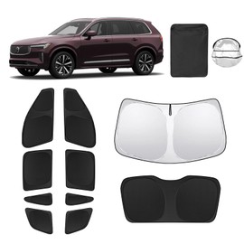 SHINELINERS 10pcs Car Window Shades for Volvo XC90 2016-2025 Accessories,Windshield Sun Shade Side Rear Full Sunshade,Sun Visor UV Blocking, Privacy Protection and Blackout for Camping Outdoor