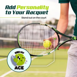 TRESSIS Tennis Racket Dampener - Cute Fun Designs - Vibration & Noise-Reducing Tennis Shock Absorber for Racquets - Secure, Easy-Install Accessories for Players of All Levels