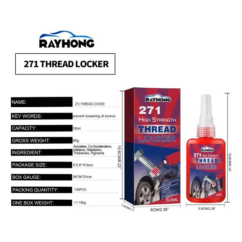 Bloqueador De Rosca En L De Alta Resistencia 271, Pernos