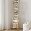 Hzuaneri Ladder Shelf, Bookshelf Bookcase, Freestanding Corner Storage Shelve with