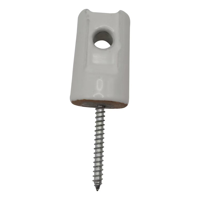 Electric Fence Insulator Porcelain Lag Screw Insulator - 12 Pack