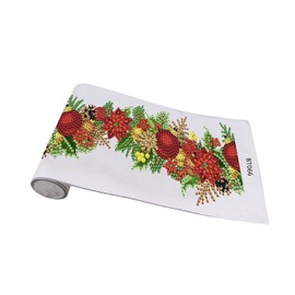 DIY Red and Gold Christmas Bauble Window Sticker Diamond Painting Art Kit Embroidery Rhinestone Ornament Decoration Approx 1 Metre Long