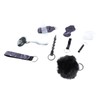 9pcs Safety Keychain Set Loud Alarm Wrist Strap Whistle PU