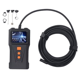 Telituny Prohd Industrial Endoscope, 5M Waterproof Boorscope with 2 HD Screens, 1080p Dual Cameras, 360° Rotatable Lens, 8 Adjustable LEDs for Automotive and