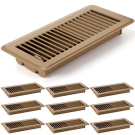 4 x 10'' Floor Vent Covers Heavy Duty Floor Register Metal Heat Vent Covers with Rust Proof Finish for Home Floor Heater(Brown, 12 Pcs)