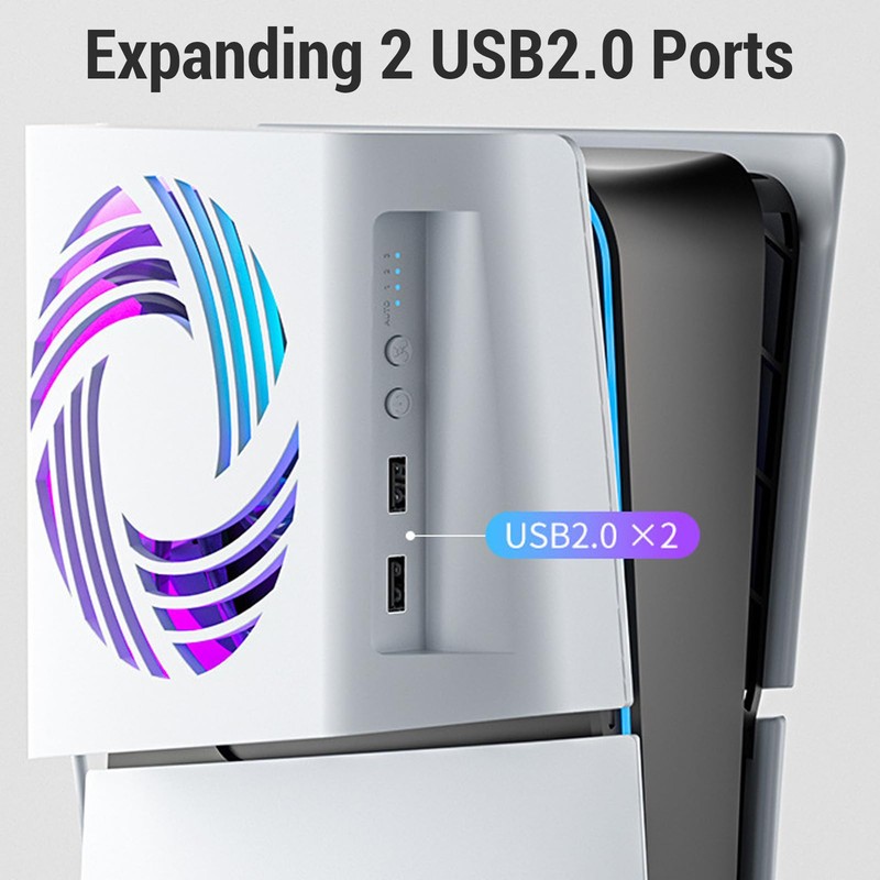 Gaming Console Cooling Fan, Dual 80mm 5v Powered USB Computer