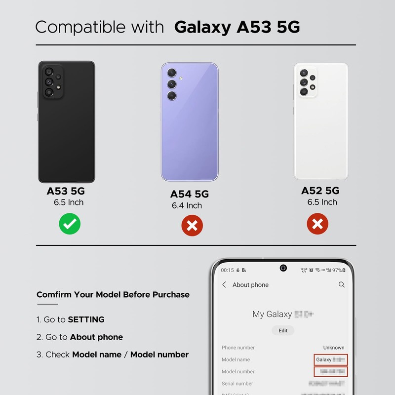 GREEN FUSION Compatible with Galaxy A53 5G Back Cover Replacement,