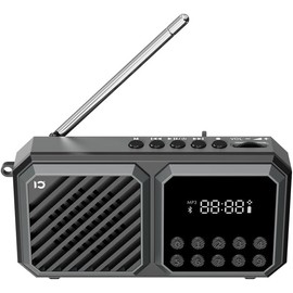 SHIDU Portable FM Radio, Auto Scan Save Support Bluetooth Speaker TF Card Playback, Rechargable Battery for Home, Camping, Outdoor, Hiking, Fishing