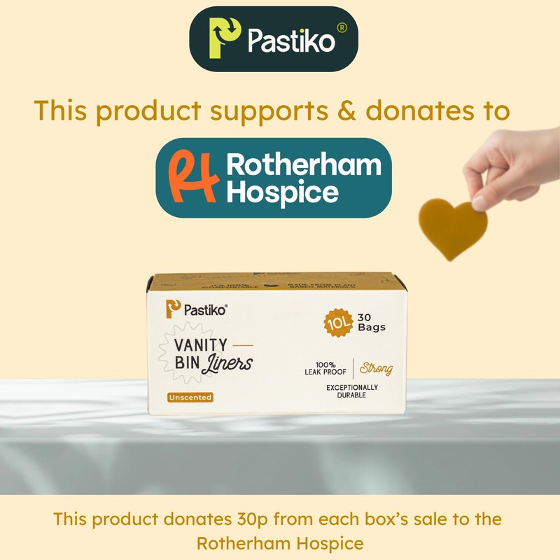 Pastiko 100% Compostable Biodegradable Vanity 10L Small Bin Bags 30