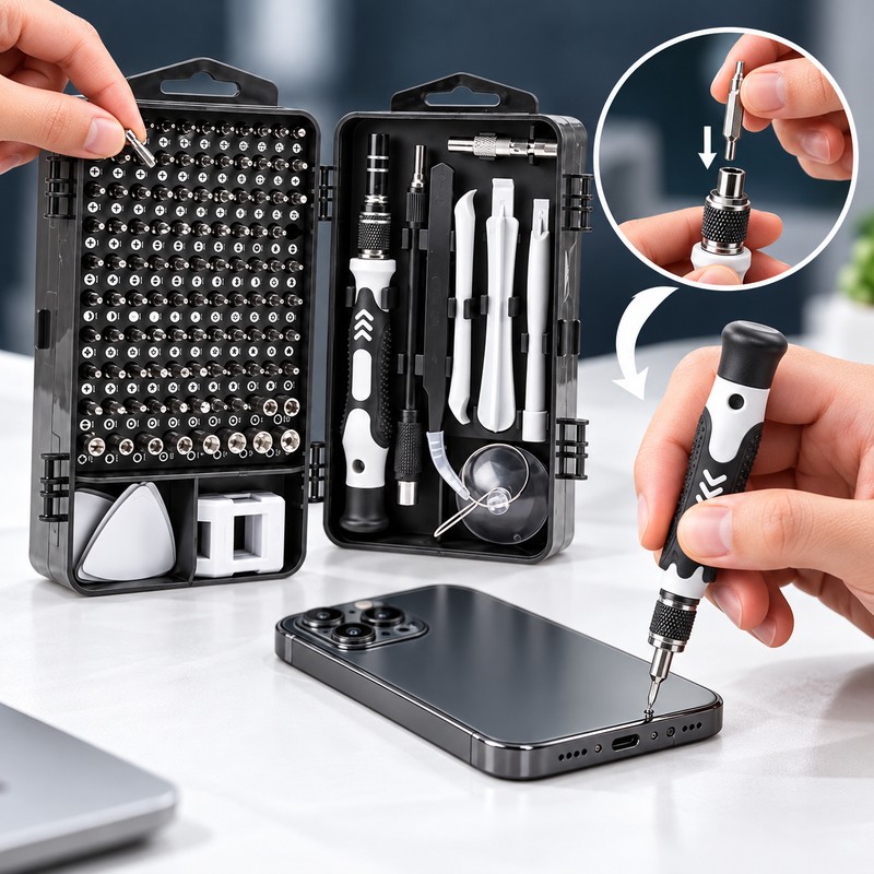115-Piece Multi-Functional Screwdriver Kit – Precision Screwdriver Set with Interchangeable