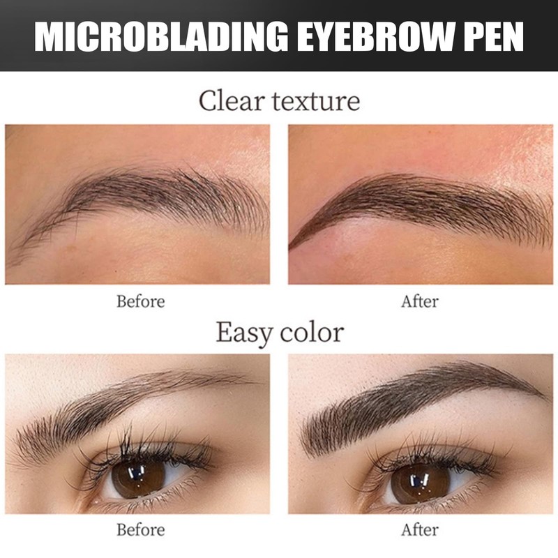 Eyebrow Pencil, Eyebrow Pen with Brush - Waterproof Brow Pen