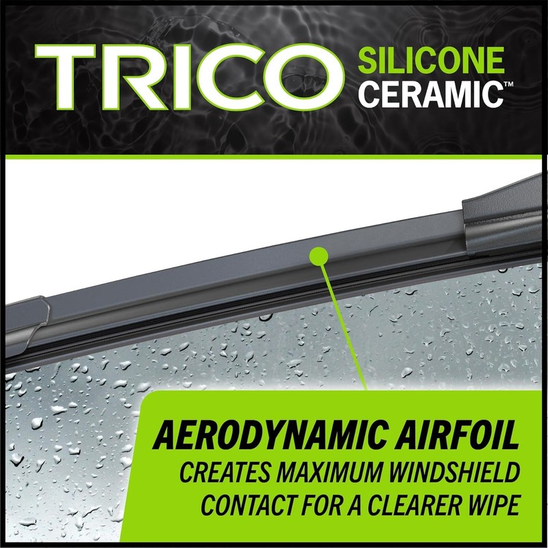 TRICO Silicone Ceramic Automotive Replacement Windshield Wiper Blade, Ceramic Coated