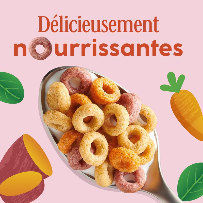 Cheerios Veggie Blends, Apple Strawberry Cereal, 300g/10.5 oz