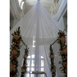 Unbranded White 116" wide semi-sheer Voile by yard, party decoration, craft. Free swatches