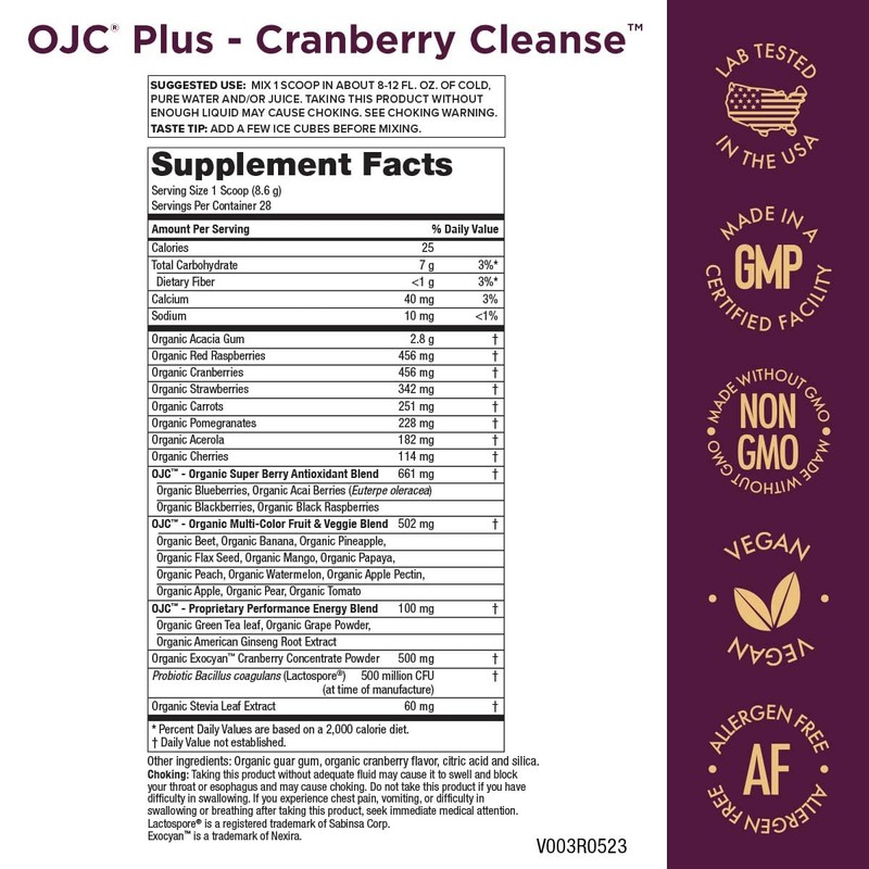 Certified Organic Juice Cleanse - OJC Plus - Cranberry Cleanse,8.49OZ/240.8g