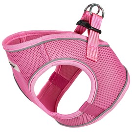 Bunty Medium Dog Harness & Puppy Harness - Durable Lightweight Design, Breathable Comfy Padded, Reflective Trim - Anti Pull Dog Harness Medium, Lead Attachment, Easy Fit - Pink