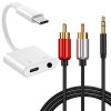 For HTC High Reliable 2in1 USB C to 3.5mm AUX DAC Adapter + 3.5mm RCA Cable for HTC U11