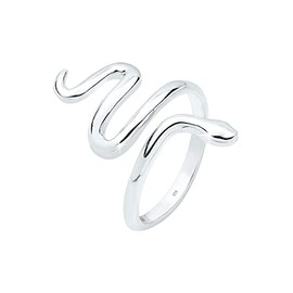 Elli Women's Snake Ring Loop Statement in 925 Sterling Silver, Silver plated, None