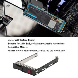 Bewinner Hard Drive Tray, Universal 2.5in SAS SATA, Hot Swap Plug, HDD Adapter Caddy Tray CAGE for P N 727695 001 DL385 DL380 G10 NVMe