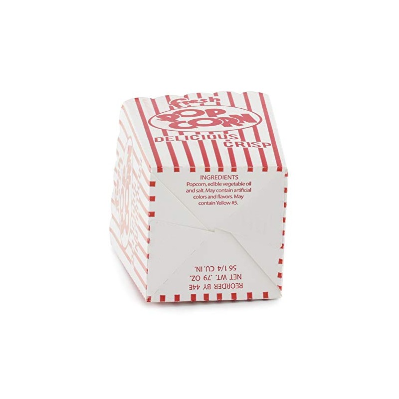 Snappy Popcorn 44-E Red and White Open Top Popcorn Boxes,