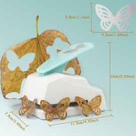 1.8 inch Large Heavy-Duty Butterfly Craft Hole Punch, DIY Scrapbooking Tool for Cardstock and Paper Crafts, Decorative Cutouts, Easy-to-Use, Durable Embossing Machine, Random Color, Style A