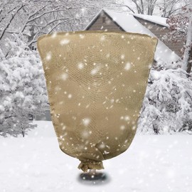 Svepndic 68.5 x 82.7in Winter Burlap Plant Cover Bag, Large Burlap Bags with Drawstring Reusable Plant Covers,Frost Cloth Cold Freeze Protection Cover Bags Tree Freeze Blanket for Outdoor Plants