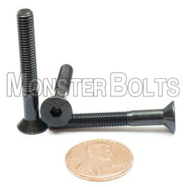 MonsterBolts - #10-32 x 1-1/2" Flat Head Socket Cap Screws, ASTM F8356, Alloy Steel, Black Oxide, 250 Pack