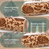 Floral Rose Embossed Rolling Pin for Baking Cookies Embossing Rolling