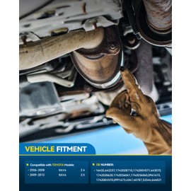 PHILTOP Rear Catalytic Converter Compatible with 2006-2008 RAV4 2.4, 2009-2012 RAV4 2.5L - Replace# 16432, 642237, 40787 Direct-Fit Stainless Steel (EPA Compliant)