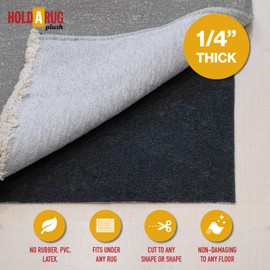 Hold-a-Rug Plush 3' x 10' Nonskid, Nonslip Rug Pad, Reversible Gripper, ¼ Thick, Safe for All Floors and Carpet, Keep Area Rugs Secure