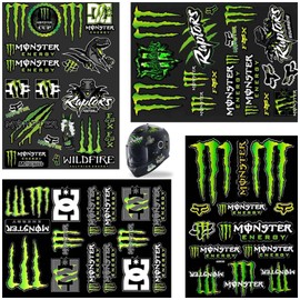 4 Pezzi Adesivi Moto Universali, Sticker Moto Impermeabili per Casco e Carene, Kit Decalcomanie Sportive per Motocross, Scooter, Bici e Auto, Grafiche ad Alta Aderenza, Multicolore