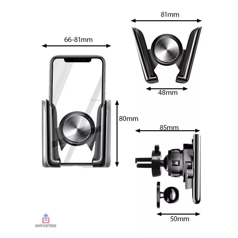 Importeek Soporte Base Celular Carro Auto Ventilacion Rejilla Aire 360