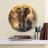 Wall Clock 14 Inch Silent Non-Ticking, Elephant Round Decorative Clock