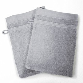 DOUCEUR D'INTERIEUR 2 FACECLOTHS 15X21 Plain Color VITAMINE GRIS, Grey