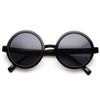 zeroUV Classic Retro Style Shiny Plastic Round Circle Sunglasses (Black